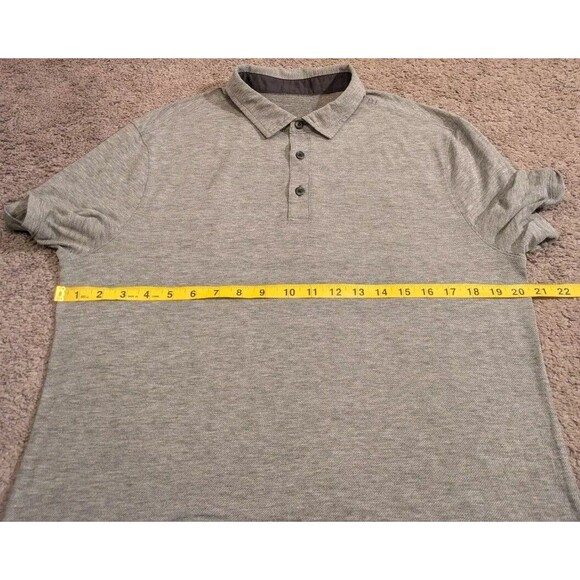 Lululemon Short Sleeve Gray Polo Shirt Men's Size Medium - Picture 3 of 4
